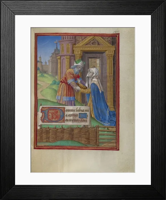 Framed Print : The Meeting at the Golden Gate; Book of Hours, about 1480-1490. Creator: Georges Trubert Framed Print : The Meeting at the Golden Gate; Book of Hours, about 1480-1490. Creator: Georges Trubert