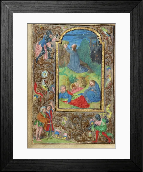 Framed Print : The Agony in the Garden; Prayer Book of Charles the Bold, about 1471. Creator: Master of Mary of Burgundy Framed Print : The Agony in the Garden; Prayer Book of Charles the Bold, about 1471. Creator: Master of Mary of Burgundy