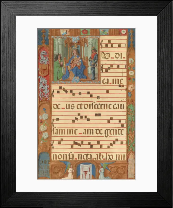Framed Print : Leaf from a Gradual, about 1500-1510. Creator: Unknown Framed Print : Leaf from a Gradual, about 1500-1510. Creator: Unknown