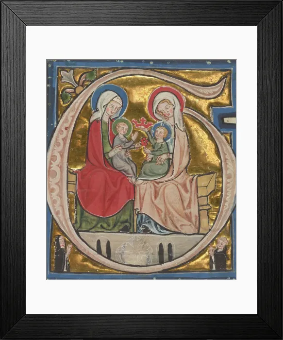 Framed Print : Historiated Initial from a Gradual, about 1300. Creator: Unknown Framed Print : Historiated Initial from a Gradual, about 1300. Creator: Unknown