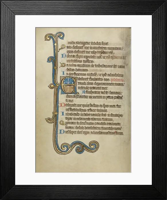 Framed Print : Decorated Initial E; Psalter, mid-1200s. Creator: Unknown Framed Print : Decorated Initial E; Psalter, mid-1200s. Creator: Unknown
