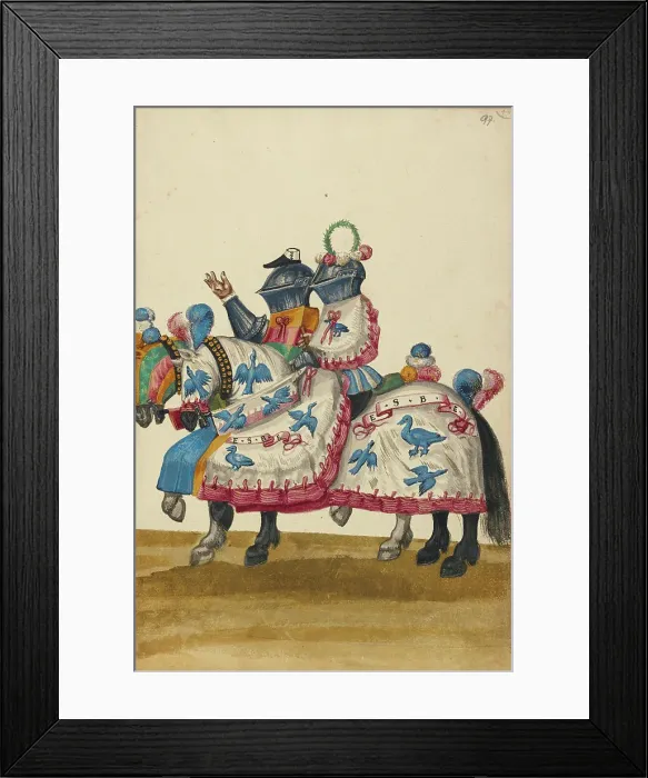 Framed Print : Two Men in Armor for a Tournament Contest, about 1560-1570. Creator: Unknown Framed Print : Two Men in Armor for a Tournament Contest, about 1560-1570. Creator: Unknown