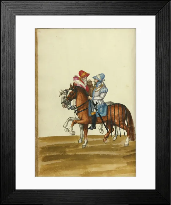 Framed Print : Two Horsemen, about 1560-1570. Creator: Unknown Framed Print : Two Horsemen, about 1560-1570. Creator: Unknown