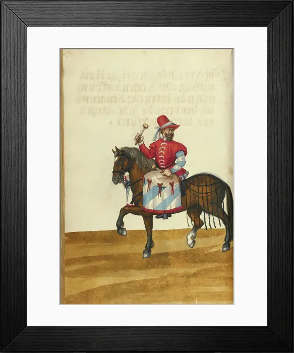 Framed Print : A Horseman with a Drum, about 1560-1570. Creator: Unknown Framed Print : A Horseman with a Drum, about 1560-1570. Creator: Unknown