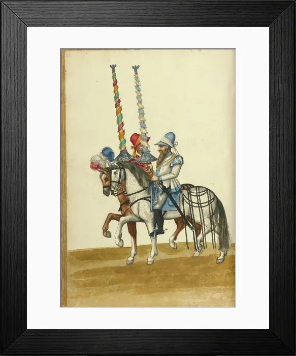 Framed Print : Two Horsemen with Lances, about 1560-1570. Creator: Unknown Framed Print : Two Horsemen with Lances, about 1560-1570. Creator: Unknown