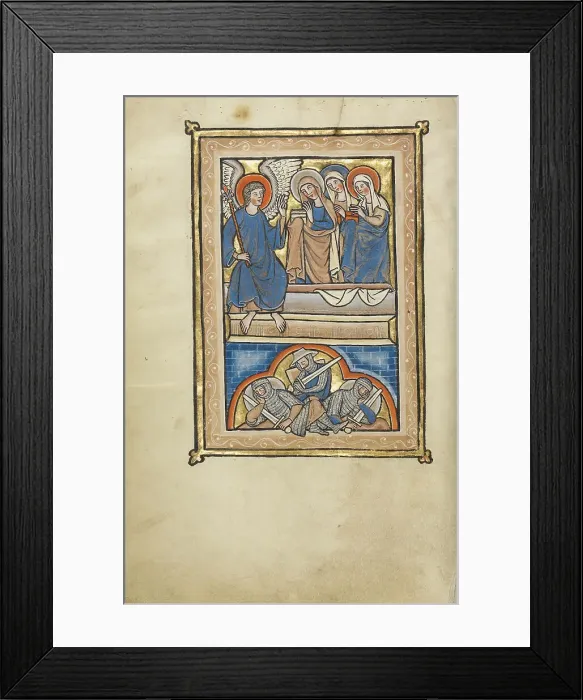 Framed Print : The Women at the Tomb; Psalter, mid-1200s. Creator: Unknown Framed Print : The Women at the Tomb; Psalter, mid-1200s. Creator: Unknown