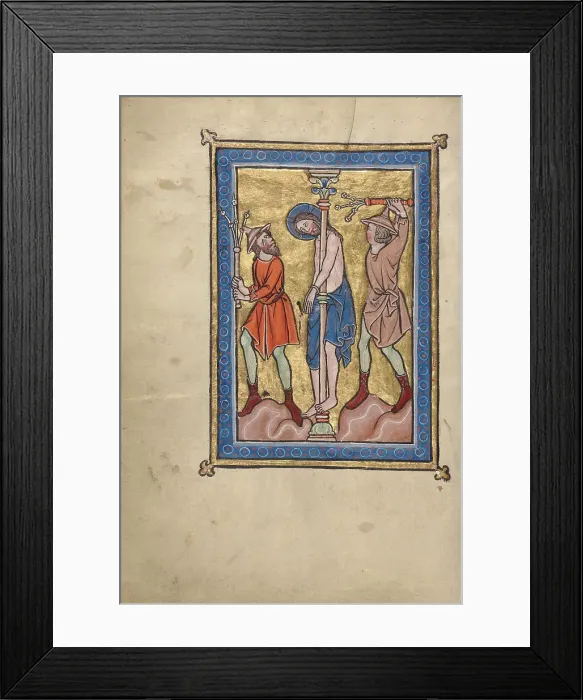 Framed Print : The Flagellation; Psalter, mid-1200s. Creator: Unknown Framed Print : The Flagellation; Psalter, mid-1200s. Creator: Unknown