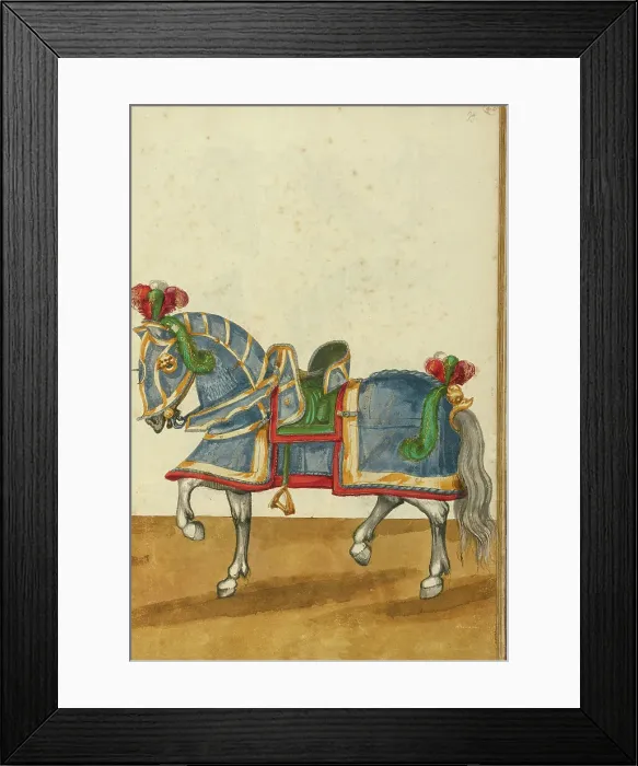 Framed Print : A Horse in Armor for a Tournament, about 1560-1570. Creator: Unknown Framed Print : A Horse in Armor for a Tournament, about 1560-1570. Creator: Unknown