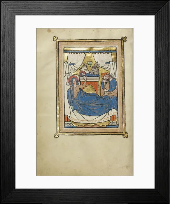Framed Print : The Nativity; Psalter, mid-1200s. Creator: Unknown Framed Print : The Nativity; Psalter, mid-1200s. Creator: Unknown