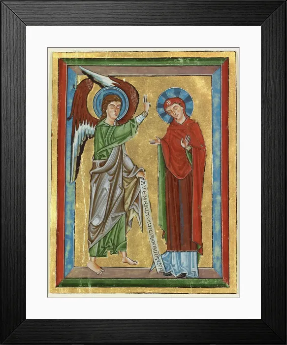 Framed Print : The Annunciation, about 1240. Creator: Unknown Framed Print : The Annunciation, about 1240. Creator: Unknown