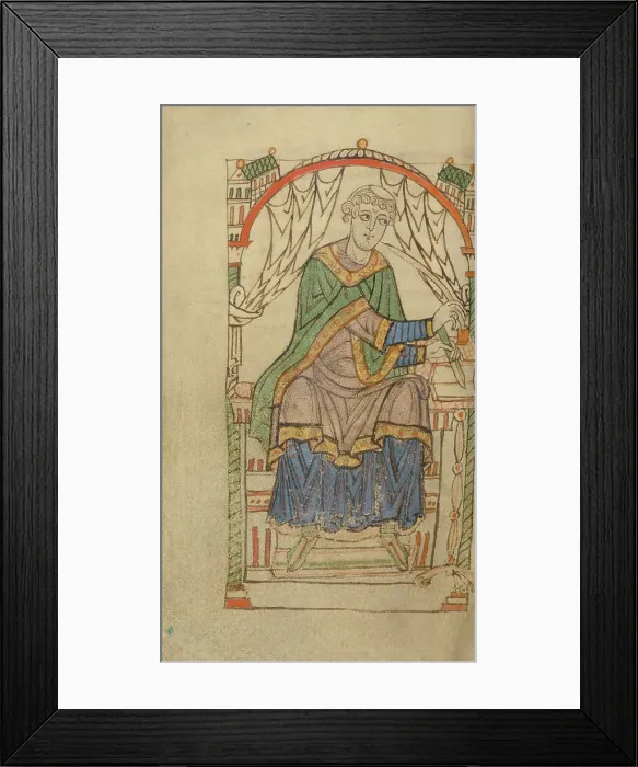 Framed Print : Scribe Writing, probably Eadmer of Canterbury, about 1140-1150. Creator: Unknown Framed Print : Scribe Writing, probably Eadmer of Canterbury, about 1140-1150. Creator: Unknown