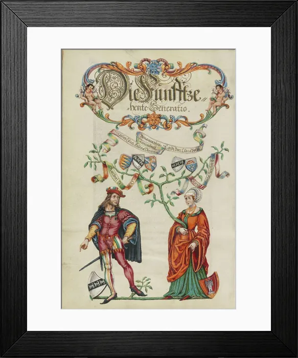 Framed Print : The Fifteenth Generation, Anthony Derrer, about 1626-1711. Creator: Unknown Framed Print : The Fifteenth Generation, Anthony Derrer, about 1626-1711. Creator: Unknown