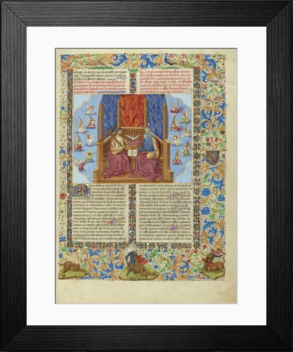 Framed Print : The Trinity, about 1440-1450. Creator: Master of the Oxford Hours Framed Print : The Trinity, about 1440-1450. Creator: Master of the Oxford Hours