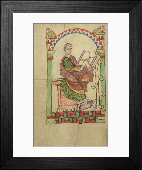 Framed Print : Scribe Writing, probably Eadmer of Canterbury, about 1140-1150. Creator: Unknown Framed Print : Scribe Writing, probably Eadmer of Canterbury, about 1140-1150. Creator: Unknown