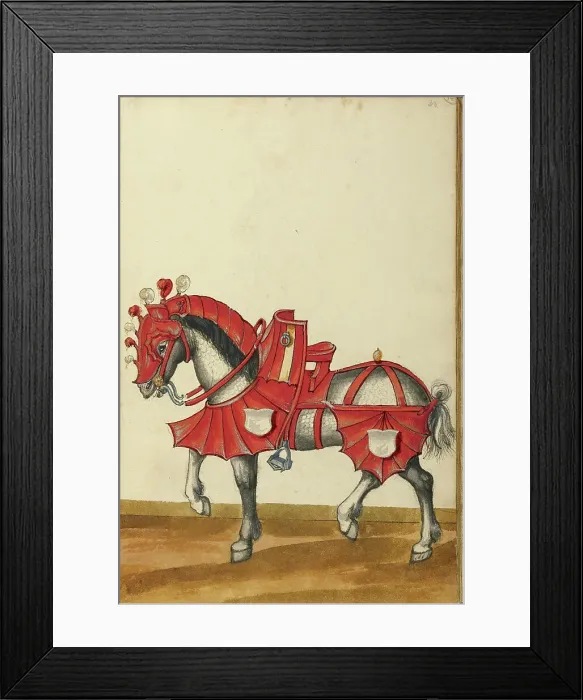 Framed Print : A Horse in Armor, about 1560-1570. Creator: Unknown Framed Print : A Horse in Armor, about 1560-1570. Creator: Unknown