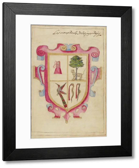 Framed Print : Royal Coat of Arms of the Inca Kings, completed in 1616. Creator: Unknown Framed Print : Royal Coat of Arms of the Inca Kings, completed in 1616. Creator: Unknown