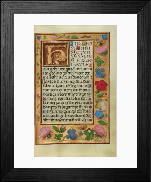 Framed Print : Decorated Text Page; Prayer Book of Cardinal Albrecht of Brandenburg, about 1525-1530. Creator: Unknown Framed Print : Decorated Text Page; Prayer Book of Cardinal Albrecht of Brandenburg, about 1525-1530. Creator: Unknown
