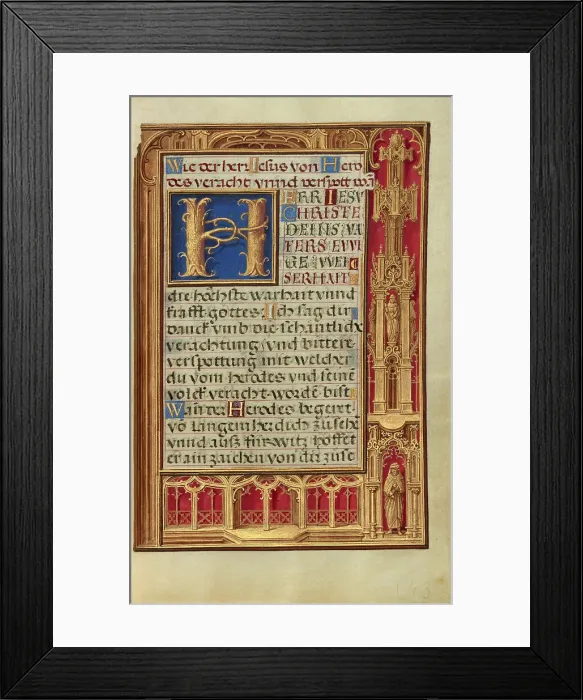 Framed Print : Decorated Text Page; Prayer Book of Cardinal Albrecht of Brandenburg, about 1525-1530. Creator: Unknown Framed Print : Decorated Text Page; Prayer Book of Cardinal Albrecht of Brandenburg, about 1525-1530. Creator: Unknown