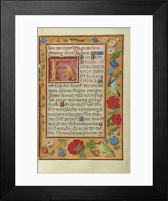 Framed Print : Decorated Text Page; Prayer Book of Cardinal Albrecht of Brandenburg, about 1525-1530. Creator: Unknown Framed Print : Decorated Text Page; Prayer Book of Cardinal Albrecht of Brandenburg, about 1525-1530. Creator: Unknown
