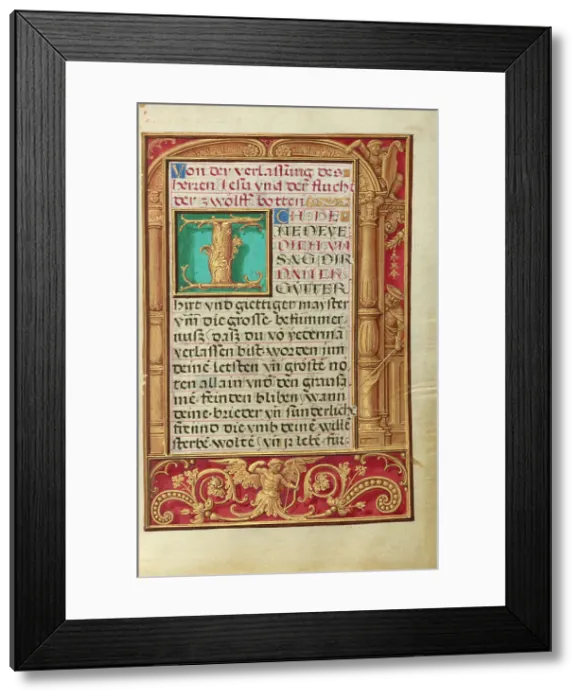 Framed Print : Decorated Text Page; Prayer Book of Cardinal Albrecht of Brandenburg, about 1525-1530. Creator: Unknown Framed Print : Decorated Text Page; Prayer Book of Cardinal Albrecht of Brandenburg, about 1525-1530. Creator: Unknown