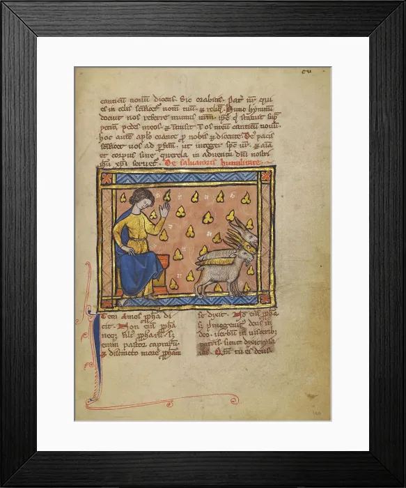 Framed Print : The Prophet Amos; Bestiary, about 1270. Creator: Unknown Framed Print : The Prophet Amos; Bestiary, about 1270. Creator: Unknown