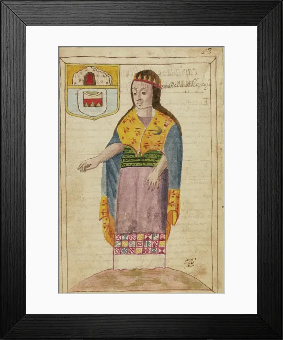 Framed Print : Rahua Ocllo, completed in 1616. Creator: Unknown Framed Print : Rahua Ocllo, completed in 1616. Creator: Unknown