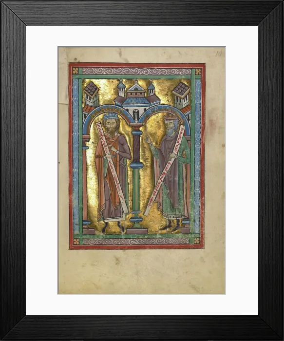 Framed Print : Habakkuk and Isaiah; Psalter, about 1240-1250. Creator: Unknown