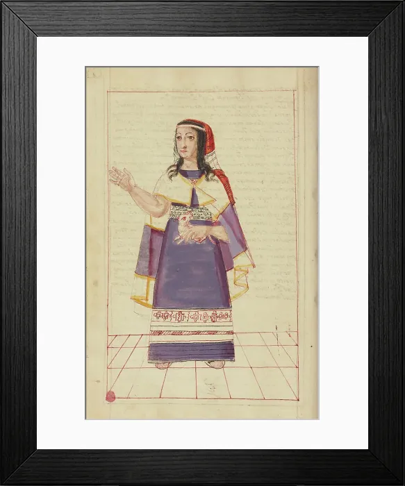 Framed Print : Mama Ocllo, completed in 1616. Creator: Unknown Framed Print : Mama Ocllo, completed in 1616. Creator: Unknown