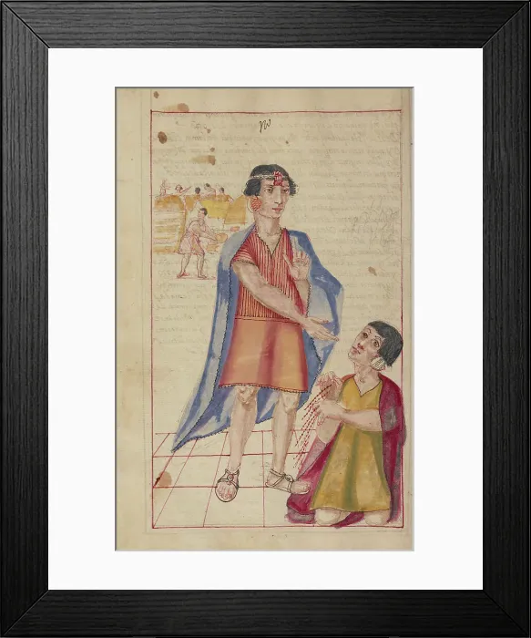 Framed Print : Tupac Inca Yupanqui and a Quipucamayoc, completed in 1616. Creator: Unknown Framed Print : Tupac Inca Yupanqui and a Quipucamayoc, completed in 1616. Creator: Unknown