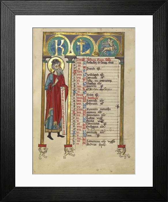 Framed Print : Zechariah; Psalter, about 1240-1250. Creator: Unknown Framed Print : Zechariah; Psalter, about 1240-1250. Creator: Unknown