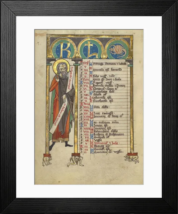 Framed Print : Haggai; Psalter, about 1240-1250. Creator: Unknown Framed Print : Haggai; Psalter, about 1240-1250. Creator: Unknown