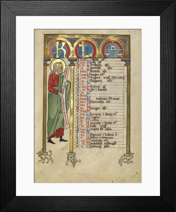 Framed Print : Zephaniah; Psalter, about 1240-1250. Creator: Unknown Framed Print : Zephaniah; Psalter, about 1240-1250. Creator: Unknown