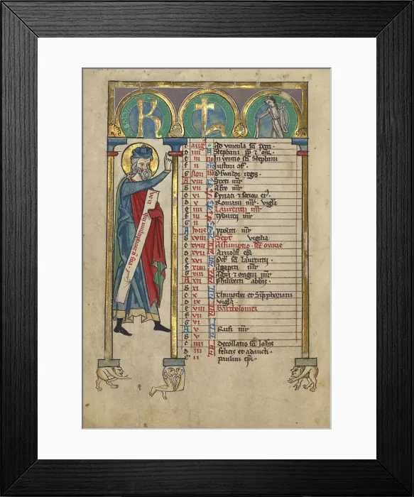 Framed Print : Habakkuk; Psalter, about 1240-1250. Creator: Unknown Framed Print : Habakkuk; Psalter, about 1240-1250. Creator: Unknown