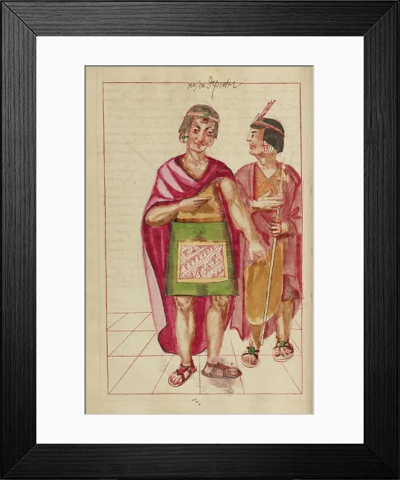 Framed Print : Pachacuti Inca Yupanqui and Capac Yupanqui, completed in 1616. Creator: Unknown Framed Print : Pachacuti Inca Yupanqui and Capac Yupanqui, completed in 1616. Creator: Unknown