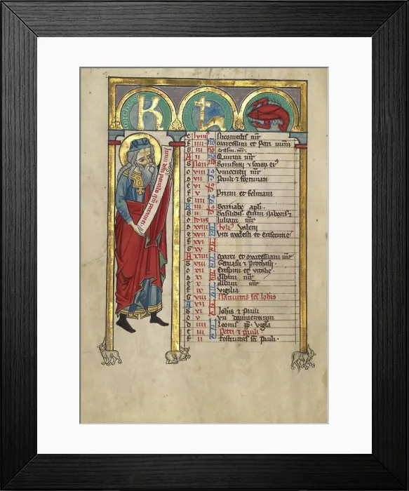 Framed Print : Micah; Psalter, about 1240-1250. Creator: Unknown Framed Print : Micah; Psalter, about 1240-1250. Creator: Unknown