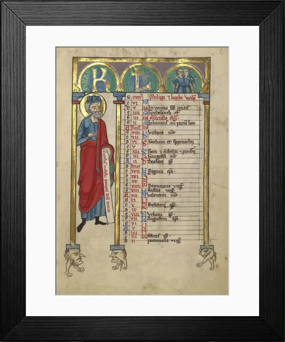 Framed Print : Jonah; Psalter, about 1240-1250. Creator: Unknown