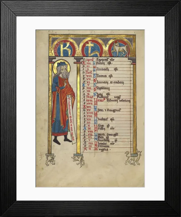 Framed Print : Obadiah; Psalter, about 1240-1250. Creator: Unknown Framed Print : Obadiah; Psalter, about 1240-1250. Creator: Unknown