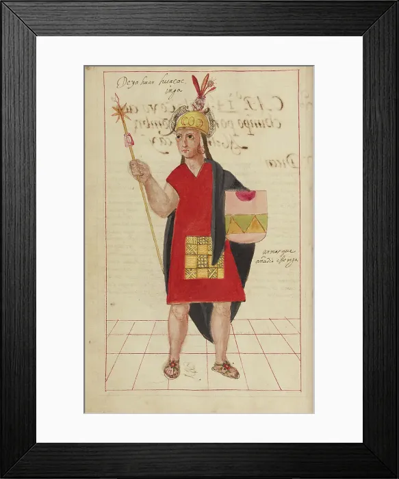 Framed Print : Yahuar Huacac, completed in 1616. Creator: Unknown Framed Print : Yahuar Huacac, completed in 1616. Creator: Unknown