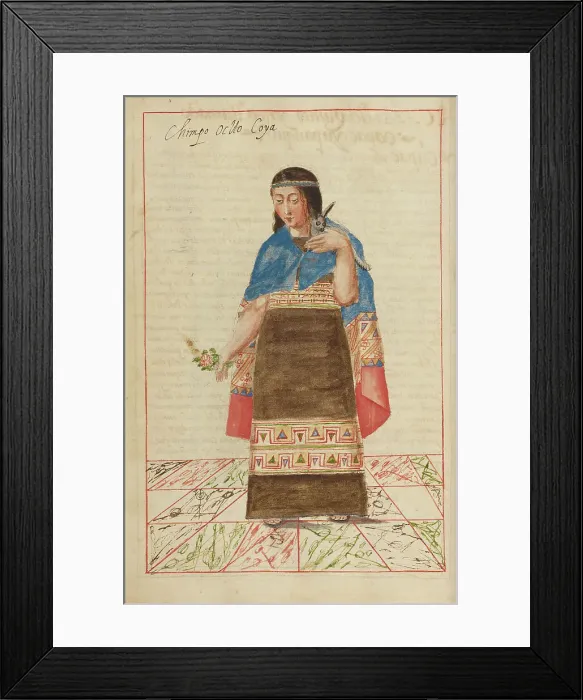 Framed Print : Chimpo Ocllo, completed in 1616. Creator: Unknown
