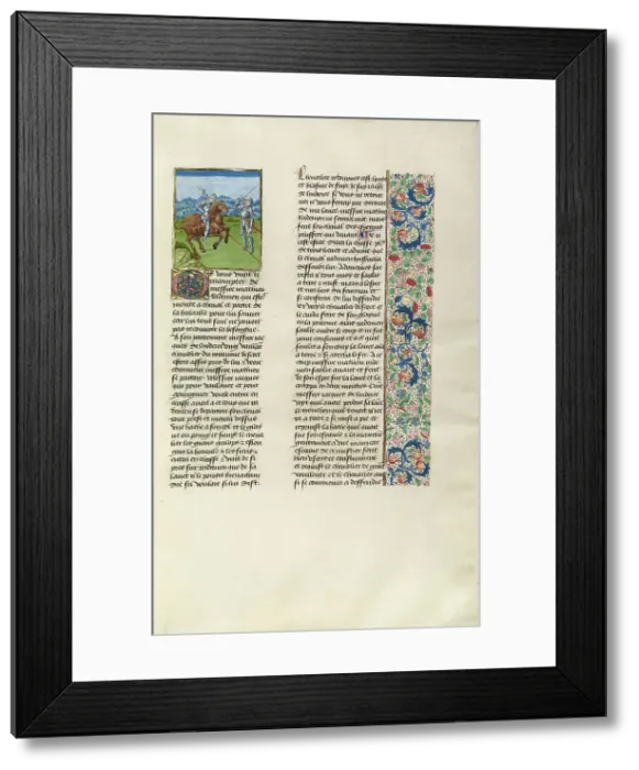 Framed Print : James Lindsay Defeated in Battle; Chroniques (Book Three), about 1480-1483. Creator: Unknown Framed Print : James Lindsay Defeated in Battle; Chroniques (Book Three), about 1480-1483. Creator: Unknown