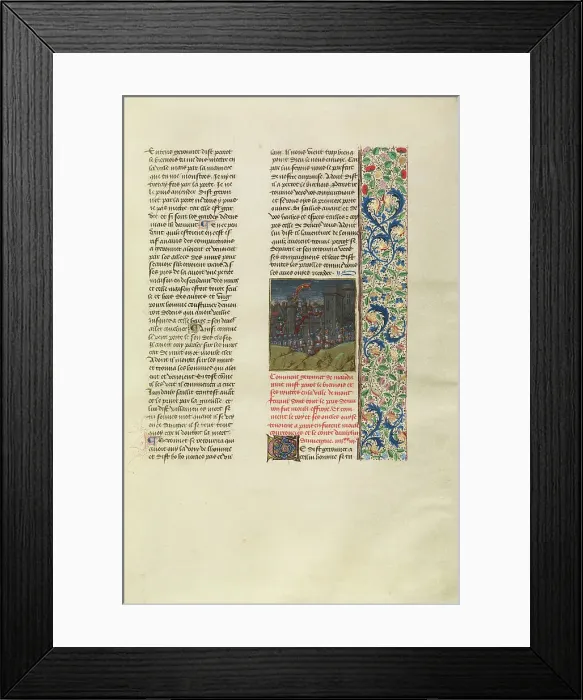 Framed Print : Perrot le Biernois Invading Montferrant; Chroniques (Book Three), about 1480-1483. Creator: Unknown Framed Print : Perrot le Biernois Invading Montferrant; Chroniques (Book Three), about 1480-1483. Creator: Unknown