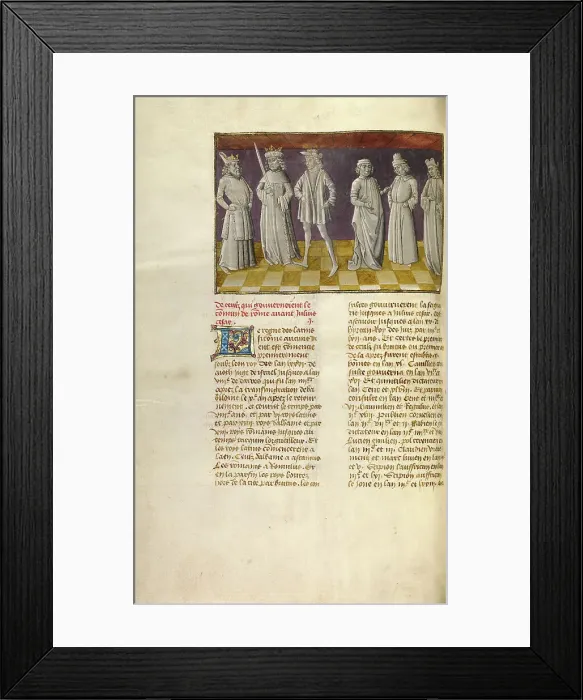 Framed Print : The Six Predecessors of Julius Caesar; Miroir Historial, about 1475. Creator: Unknown Framed Print : The Six Predecessors of Julius Caesar; Miroir Historial, about 1475. Creator: Unknown
