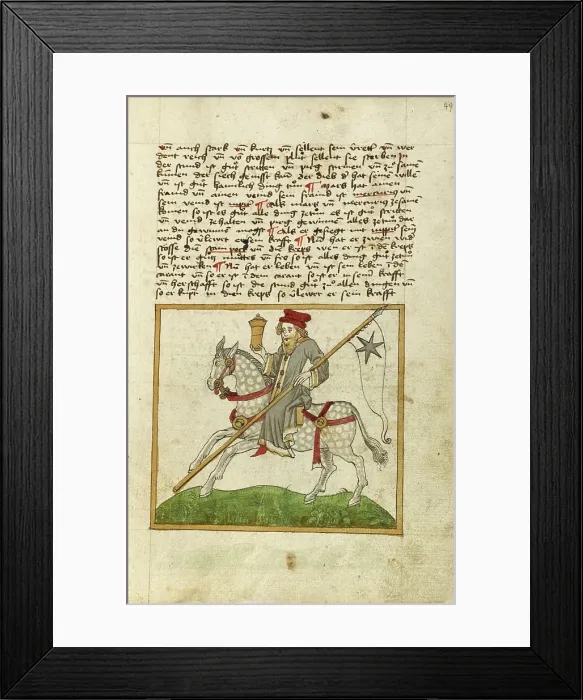 Framed Print : The Planet Mercury as a Doctor on Horseback, shortly after 1464. Creator: Unknown Framed Print : The Planet Mercury as a Doctor on Horseback, shortly after 1464. Creator: Unknown