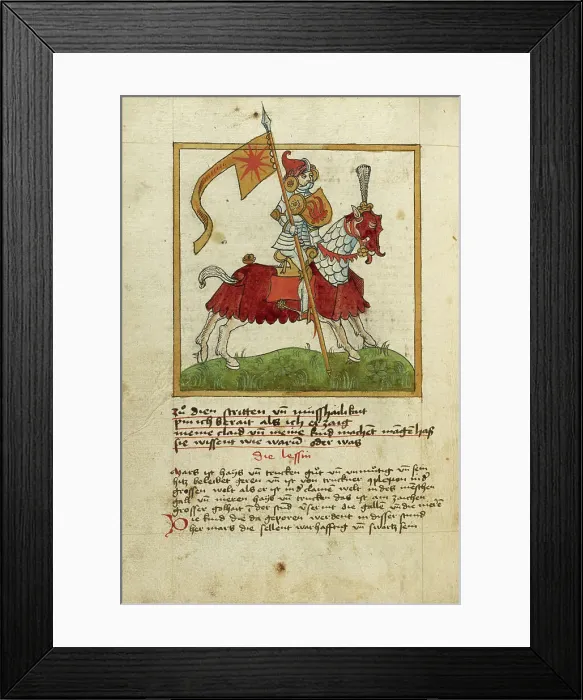 Framed Print : The Planet Mars as an Armored Knight on Horseback, shortly after 1464. Creator: Unknown Framed Print : The Planet Mars as an Armored Knight on Horseback, shortly after 1464. Creator: Unknown