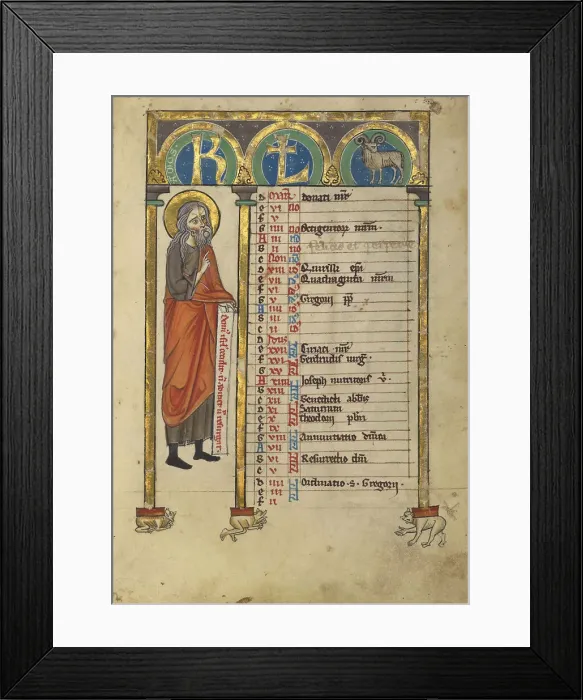 Framed Print : Amos; Psalter, about 1240-1250. Creator: Unknown Framed Print : Amos; Psalter, about 1240-1250. Creator: Unknown