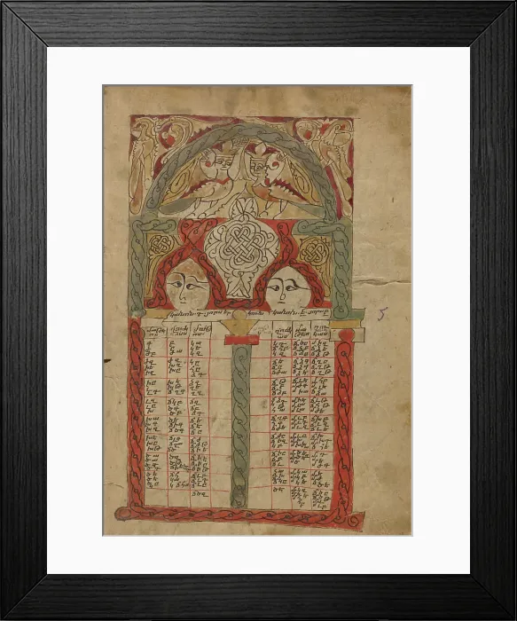 Framed Print : Canon Table Page; Gospel Book, 1386. Creator: Unknown Framed Print : Canon Table Page; Gospel Book, 1386. Creator: Unknown