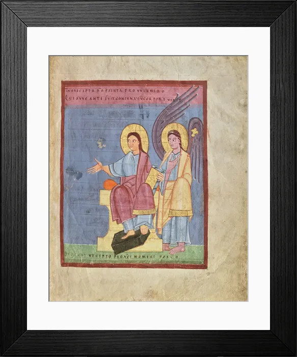 Framed Print : Christ and Saint Michael, shortly after 1053. Creator: Unknown Framed Print : Christ and Saint Michael, shortly after 1053. Creator: Unknown