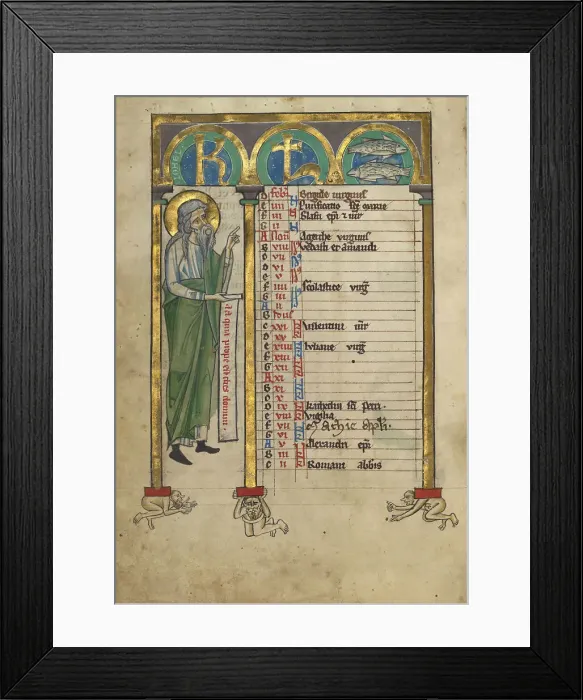Framed Print : Joel; Psalter, about 1240-1250. Creator: Unknown Framed Print : Joel; Psalter, about 1240-1250. Creator: Unknown