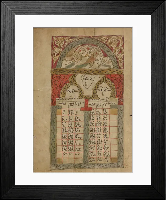 Framed Print : Canon Table Page; Gospel Book, 1386. Creator: Unknown Framed Print : Canon Table Page; Gospel Book, 1386. Creator: Unknown