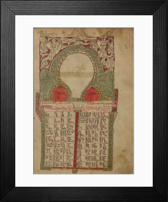 Framed Print : Canon Table Page; Gospel Book, 1386. Creator: Unknown Framed Print : Canon Table Page; Gospel Book, 1386. Creator: Unknown